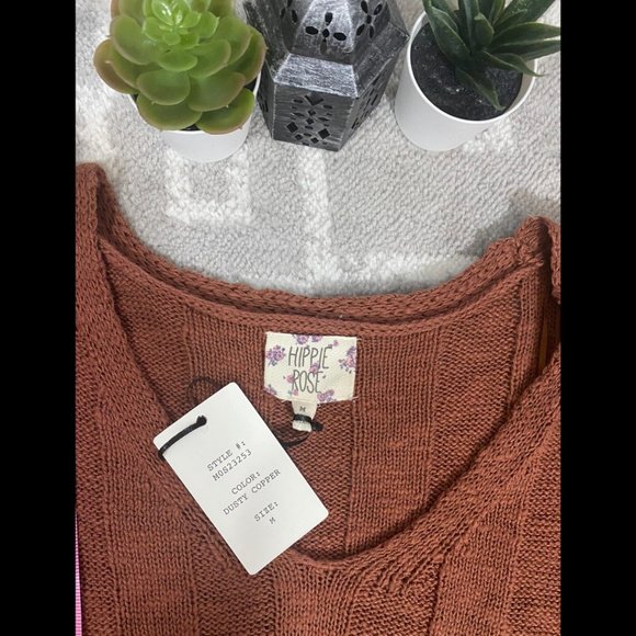 Hippie Rose Women's Sweater Dusty Copper - Picture 4 of 7
